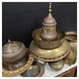 Large Lot of Brass Bowls & Vessels