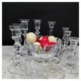 Candleholders w/ Waterford & Snooker Balls