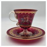 Ardalt Italy Hand Enameled Centaur Cup & Saucer