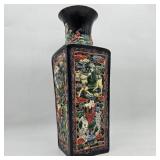 Chinese Porcelain Famile Noir Square Vase