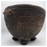 12" African Nupe Wood Footed Bowl