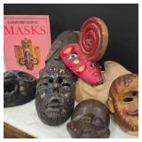 Lot of Wooden Masks w/ Collector