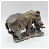 6" Carved Stone Rhinoceros Sculpture
