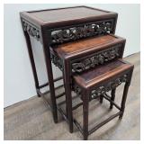Chinese Hardwood Nesting Table Set of 3