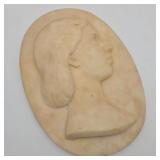 10" Marble Ladies Bust Plaque
