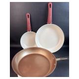 3 Greenware Skillets