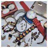 Watch, Compact, Lighter, & Misc. Jewelry Lot
