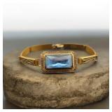 Art Deco Czech Glass & Brass Bracelet