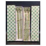2 Vintage Jade Chinese Chopstick Sets w/ Turtle