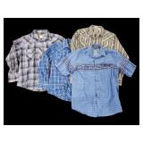 Vtg Western Shirts Pearl Snaps Wrangler Ely