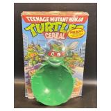 Vtg 1990 TMNT Ralston Cereal Box w/ Raphael Bowl