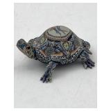 HAND PAINTED CLAY TURTLE SCULPTURE BY JON STUART