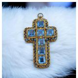 Large Czech Bohemian Cross Pendant