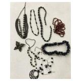 BLACK FASHION JEWELRY NECKLACES & BROOCH