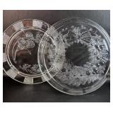 2 Cake Plates Christmas & Roses