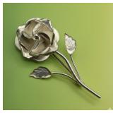 Mexican Sterling Floral Brooch