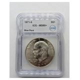 1971 S MS66+ IKE SILVER DOLLAR