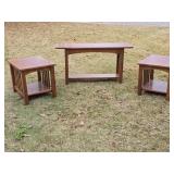 Mission Style Living Room Table Suite