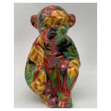 VINTAGE COLORFUL LEAVES GRAFFITI MONKEY SITTING &