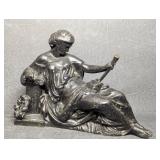 Ansonia Daphne Clock Topper Reclining Woman