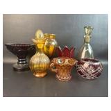 Lot of Glassware to include Red Cut to Clear