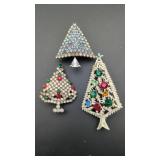 Vintage Unmarked Rhinestone Christmas Tree