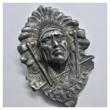 Vintage Pewter Native American Chief Buckle