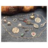Group of Silver Jewelry Items- Earrings, Pendants+