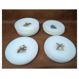 21 Fire-King Game Bird Dessert Plates