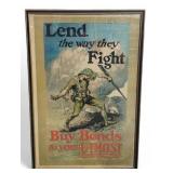 Original WWI Lithograph Bond Poster
