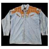 Vtg Johnny Hallyday Western Shirt Damage To Faux