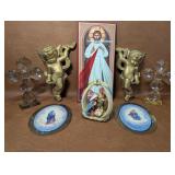 Crystal Crosses, Wall Cherubs, Nativity Scene+