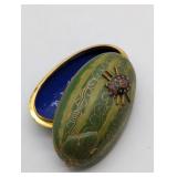 CLOISONNE ENAMEL OVAL TRINKET BOX