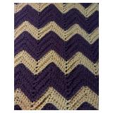 Queen + Size Afghan Needs Laundered Brown/ Gold