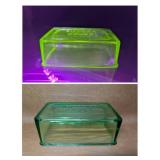 Vintage Uranium Glass Butter Cover