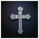 Silver plated icon crucifix with four evangelists