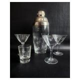 MCM Quartex Star Dust Cocktail Mixer & Glasses