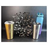 2 Starbucks Metal Cups w/ Miscellaneous