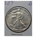 1939 WALKING LIBERTY SILVER HALF DOLLAR