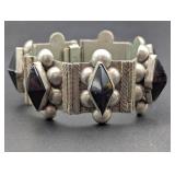 Vintage Aztec Revival Mexican Silver Hinged