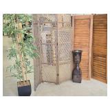 Faux Bamboo Plant, Changing Curtain, Louver Doors+