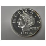 1 Troy OZ Fine Silver Round Norfed Liberty Dollar