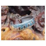 Small Sterling Navajo Cuff Marked "J"