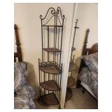 Metal & Wicker Corner Shelf