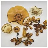Lot of Vintage Amber Glass / Fruit