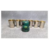 Nesting Shot Glass & Leather Case Set ,