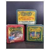3 Sealed Vintage Crayola Crayon Tins 90 , 92 ,