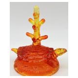 FENTON ORANGE CADMIUM GLASS TURTLE RING HOLDER