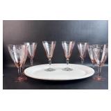 Large Lenox Platter w/ 8 Pink Depression Glass