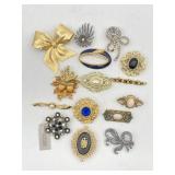 15 BROACHES MOST VINTAGE JEWELRY
